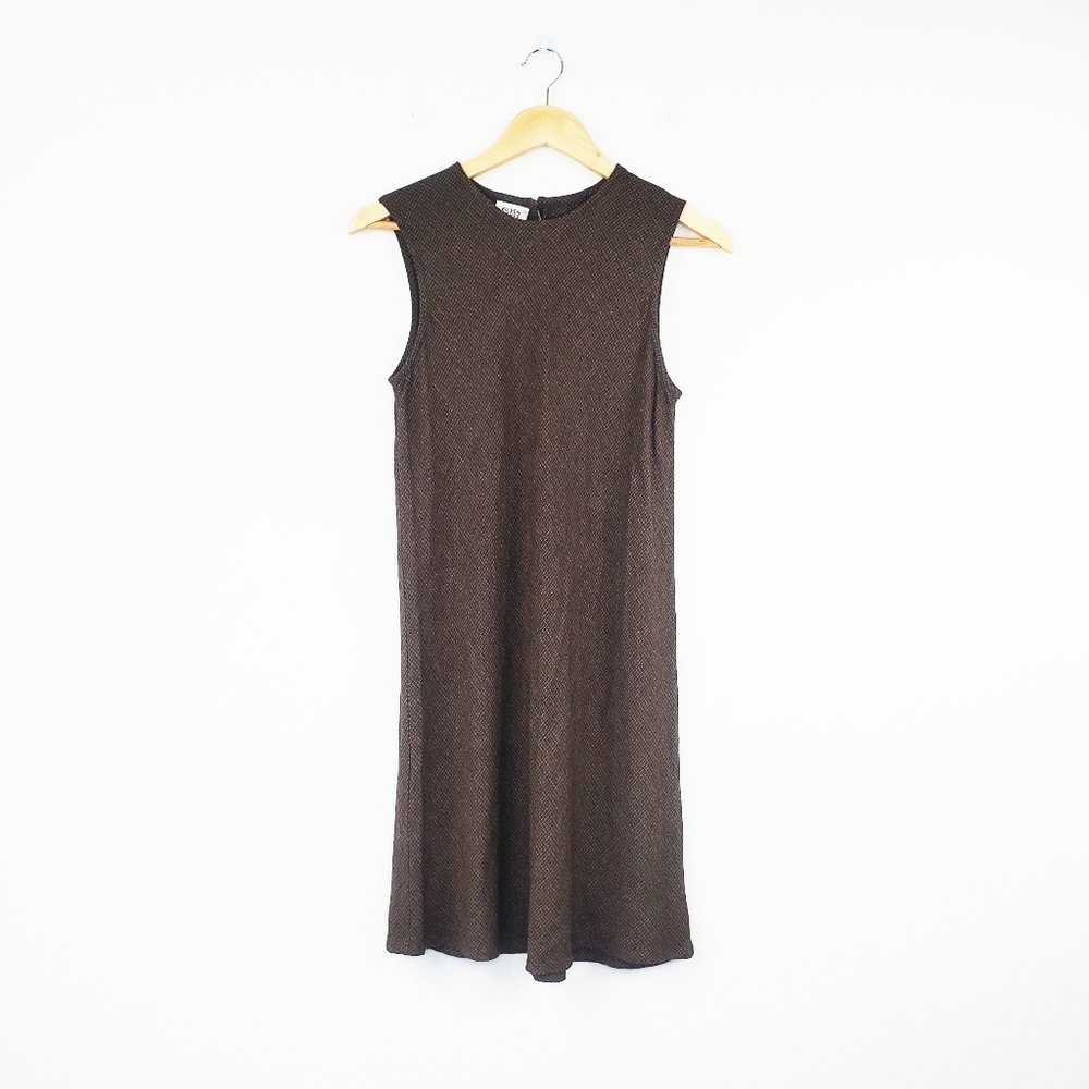 COPY - Eileen Fisher Rayon Brown Lattice Print Ta…